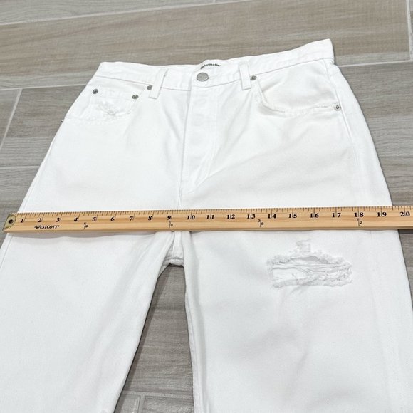 Reformation Cynthia High Rise Relaxed Fit Jeans in White Destroyed Denim Sz 27S - Picture 12 of 16